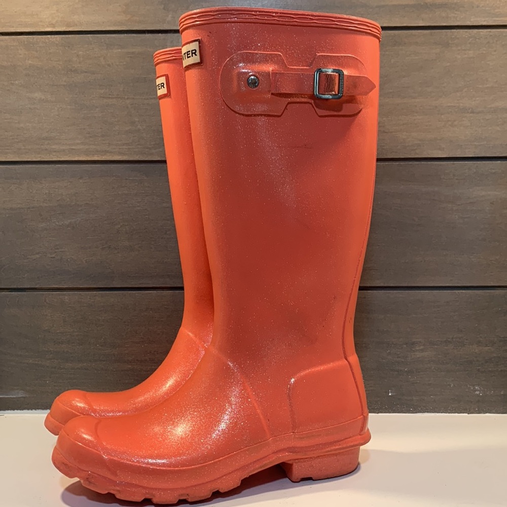 SOL!!! Hunter Boots Original Kids Starcloud Glitter Pink Size 5 Girls - Picture 4 of 8